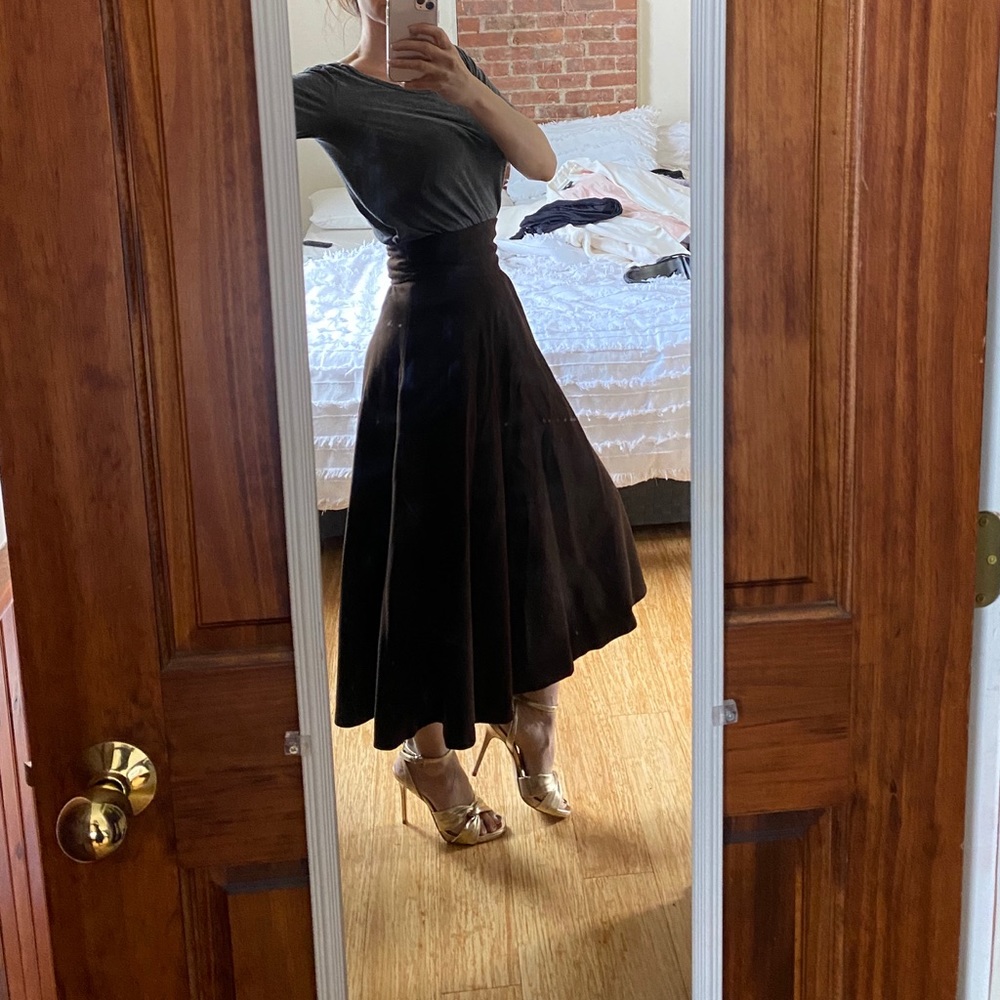 VINTAGE BROWN WOOL HIGH WAIST SKIRT!!!